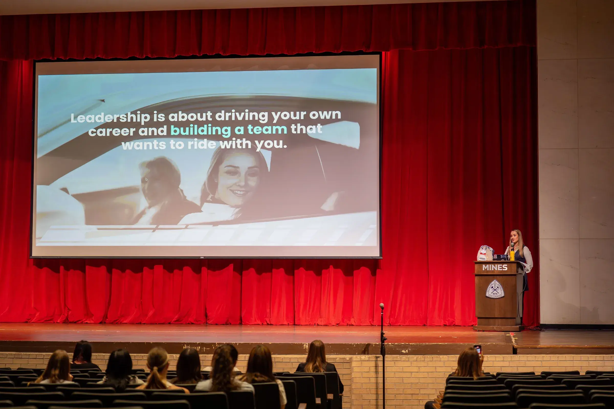 Sabré speaking at the Colorado School of Mines