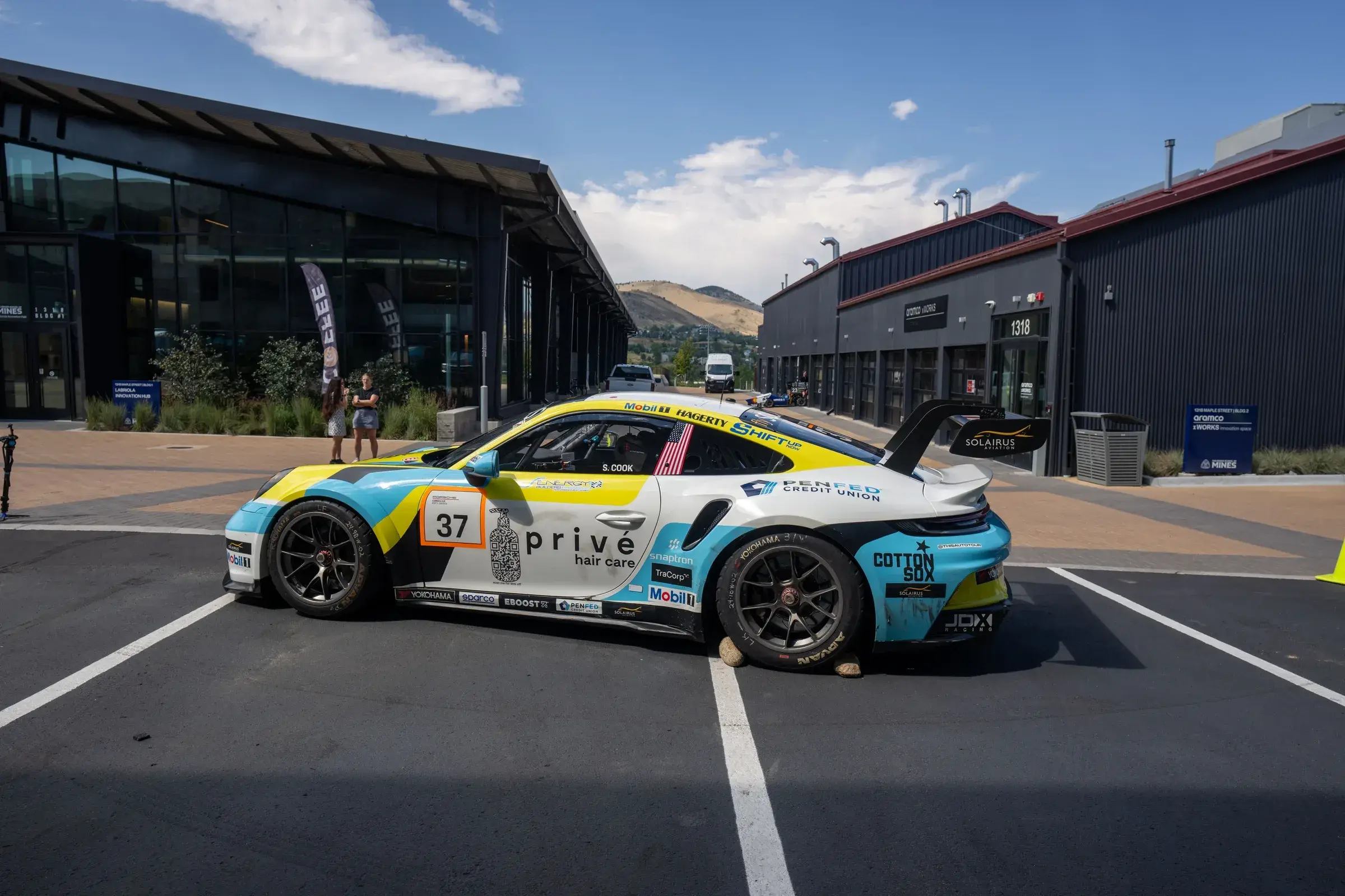 Sabré's Porsche on campus at the Colorado School of Mines.