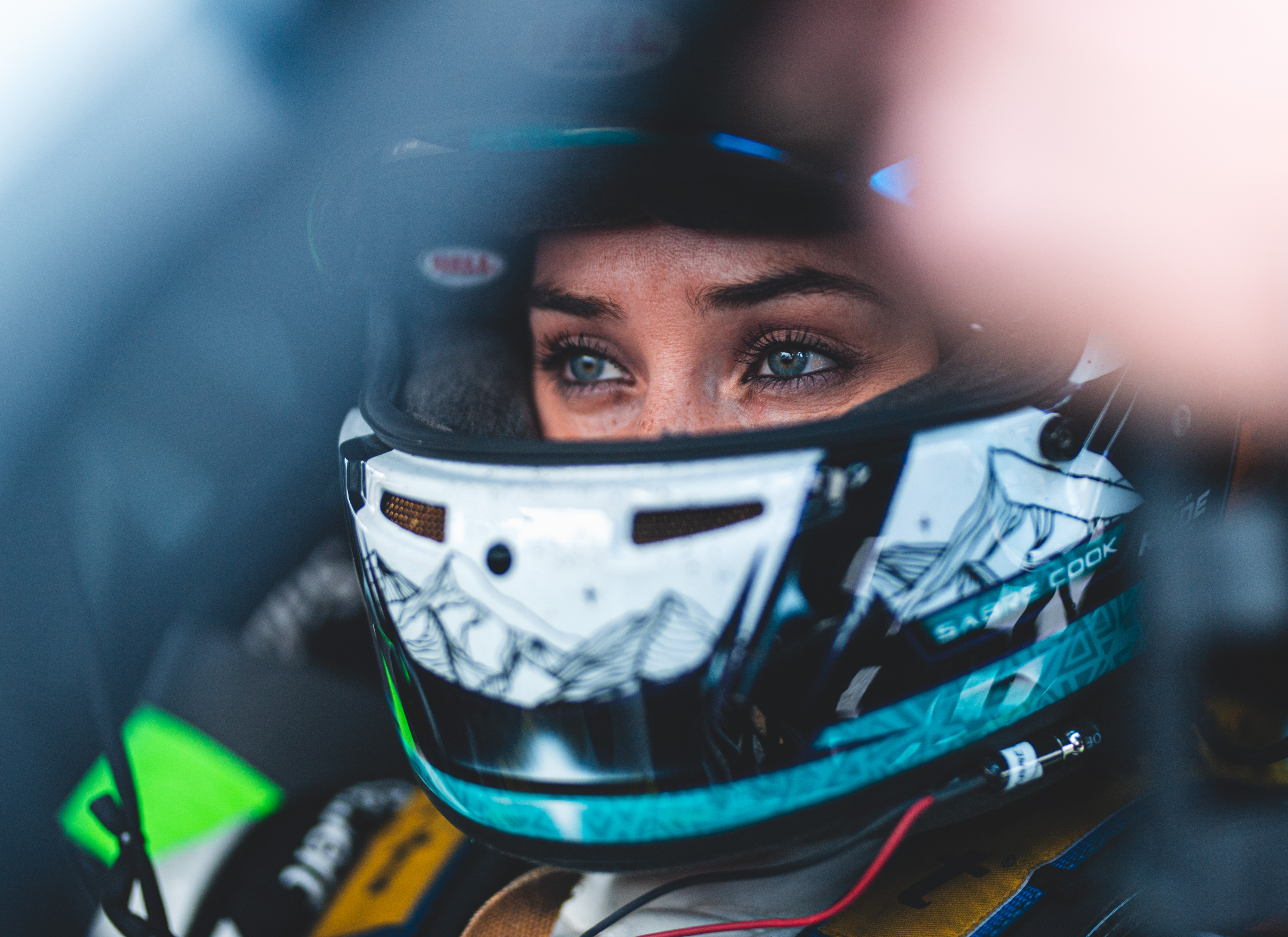 Sabré Wearing Her Helmet